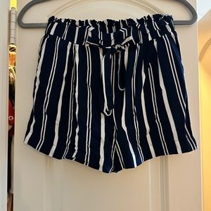 Navy blue and white stripped shorts